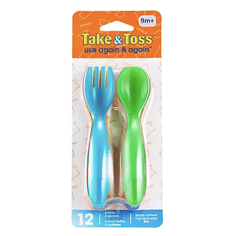 Take & Toss Toddler Flatware (6 Forks 6 Spoons)