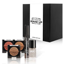 The Ultimate Make Up Kit Shine Edition Eyes Nails Ulta3 MUD Makeup Design featuring eyeshadows, eyeliner, nail polish on a white background