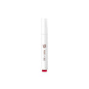 White lip cream with red cap on a white background