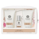 Tilley Essential Vanilla Bean 3 Piece Travel Set (Body Wash, Lotion and Perfume Oil) on a white background