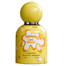 A 50ml bottle of Tubbees Lemon A-Licious Eau de Parfum, featuring a bright yellow body with orange and white lemon graphics, and a matching yellow spherical cap, set against a plain white background.