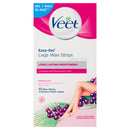 Veet Easy-Gel Legs Wax Strips packaging on a white background