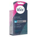 Veet expert face wax strips packaging on a white background