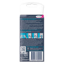 Back view of a hair removal product packaging with text and QR code on a white background