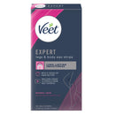 Veet expert legs and body wax strips packaging on a white background