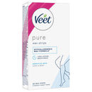 Veet pure wax strips packaging on a white background
