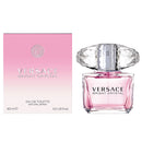 Versace Bright Crystal perfume bottle and packaging on a white background