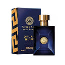 Versace Dylan Blue perfume bottle and packaging on a white background