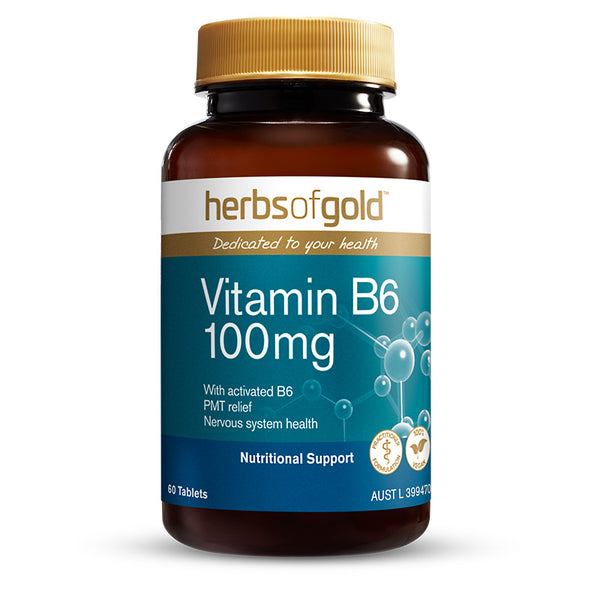 Herbs Of Gold Vitamin B6 100mg 60caps