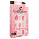 W7 Glamorous Fake Adhesive Nails 24 Pack - Glitter Pop