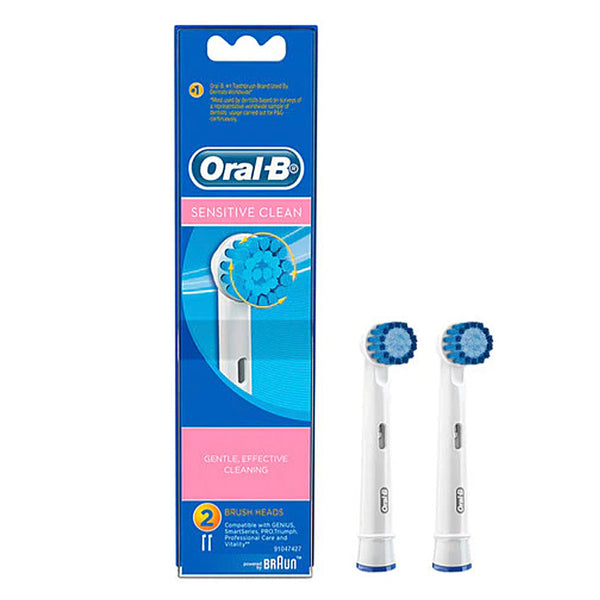 Oral B Sensitive Clean Electric Toothbrush Replacement Head 2 Pack