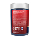 Back label of a Bioglan Red Krill Oil supplement container on a white background
