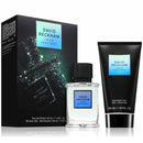 David Beckham True Instinct perfume set with box, bottle, and shower gel on a white background