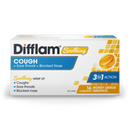Difflam Soothing Cough + Sore Throat + Blocked Nose Honey & Lemon Lozenges 16 Pack