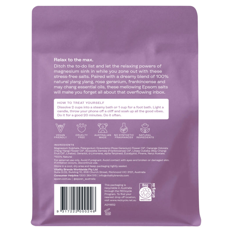 Epzen Relax Magnesium Bath Salts 900g
