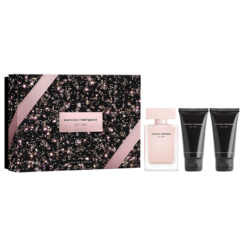 Narciso Rodriguez For Her 3 Piece Gift Set (Eau De Parfum 50ml, Body Lotion 50ml & Shower Gel 50ml)