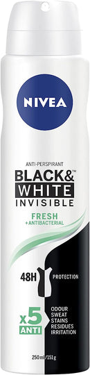Nivea Invisible Black & White Fresh Aerosol Deodorant Limited Edition 250ml