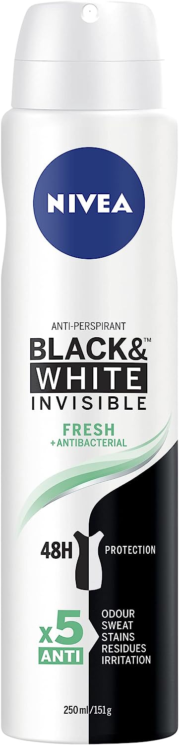 Nivea Invisible Black & White Fresh Aerosol Deodorant 250ml