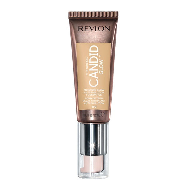 Revlon Candid Glow foundation tube on a white background