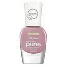 Sally Hansen nail polish bottle with pink color on a white background