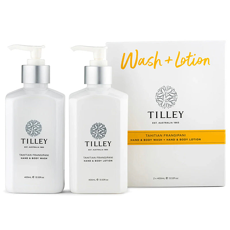 Tilley Tahitian Frangipani Body Wash & Body Lotion 400ml 2 Piece Gift Set