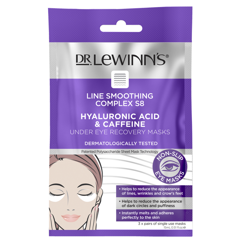 Dr LeWinn's Line Smoothing Complex Hyaluronic Acid & Caffeine Under Eye Recovery Masks 3 Pairs