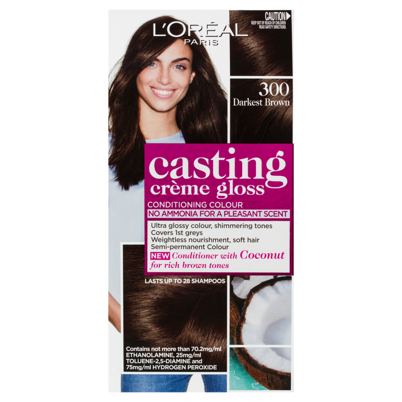 L'Oréal Paris Casting Crème Gloss Semi-Permanent Hair Colour - 300 Darkest Brown (Ammonia Free)