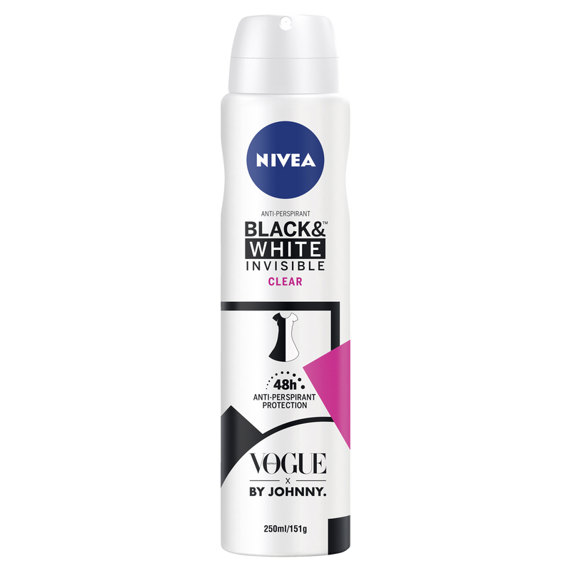 Invisible Black & White Clear Antiperspirant Aerosol Deodorant Limited Edition 250ml