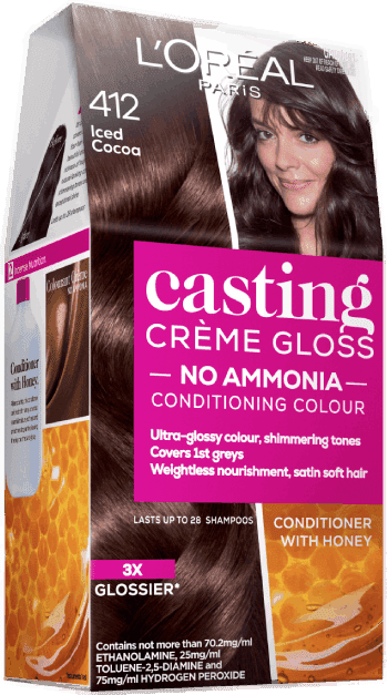 L'Oréal Paris Casting Crème Gloss Semi-Permanent Hair Colour - 412 Iced Cocoa (Ammonia Free)
