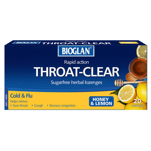 Bioglan Throat Clear Honey & Lemon Lozenges 20