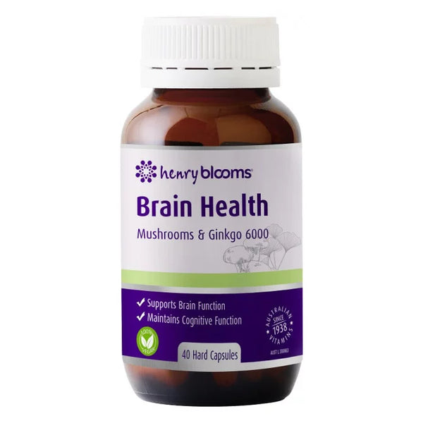 Blooms Brain Health Mushrooms & Ginkgo 6000 40Caps