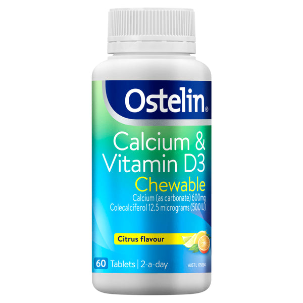 Ostelin Calcium & Vitamin D3 Chewable Tablets 60 Pack