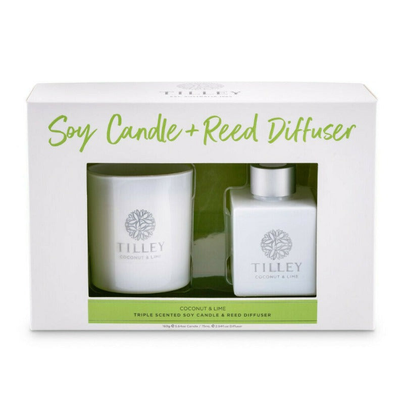Tilley Candle and Diffuser Set Coconut and Lime 75ml Gift Pack