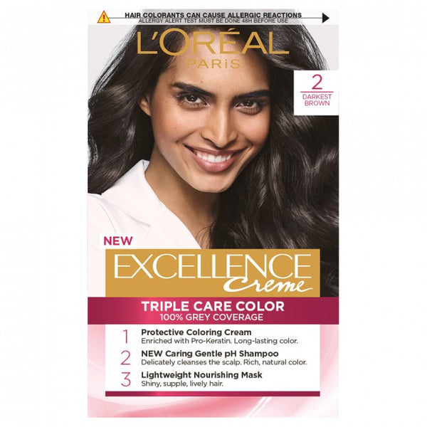 L'Oréal Excellence Crème 2 Black Brown Hair Colour