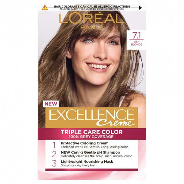 L'Oréal Excellence Crème 7.1 Dark Ash Blonde Hair Colour