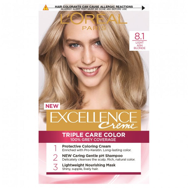 L'Oréal Excellence Crème 8.1 Ash Blonde Hair Colour