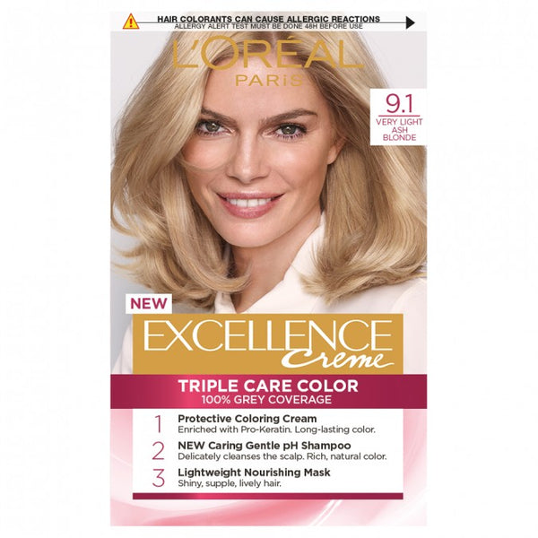 L'Oréal Excellence Crème 9.1 Light Ash Blonde Hair Colour