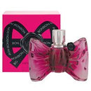 Viktor & Rolf Bonbon Eau de Parfum bottle and packaging, featuring a clear pink bottle with a bow design on the label, and a pink and black box with the product name and brand.