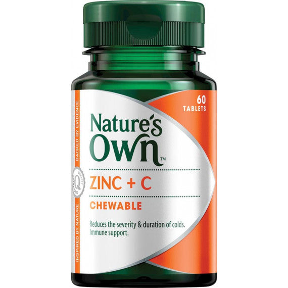 Natures Own Zinc Plus C Chewable Tablets 60