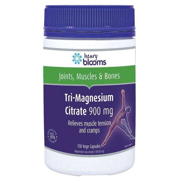 Henry Blooms Tri-Magnesium Citrate 900mg (Bulk Pack) 150 Capsules