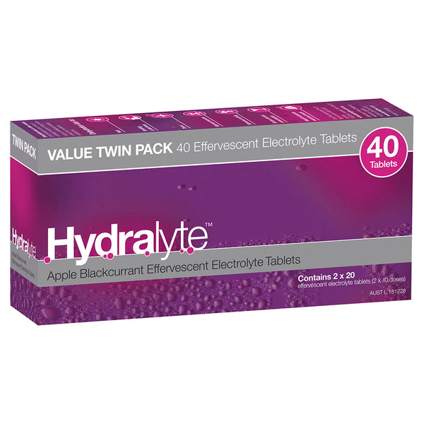 Hydralyte Apple+Blackcurrant Effervescent Tab 40