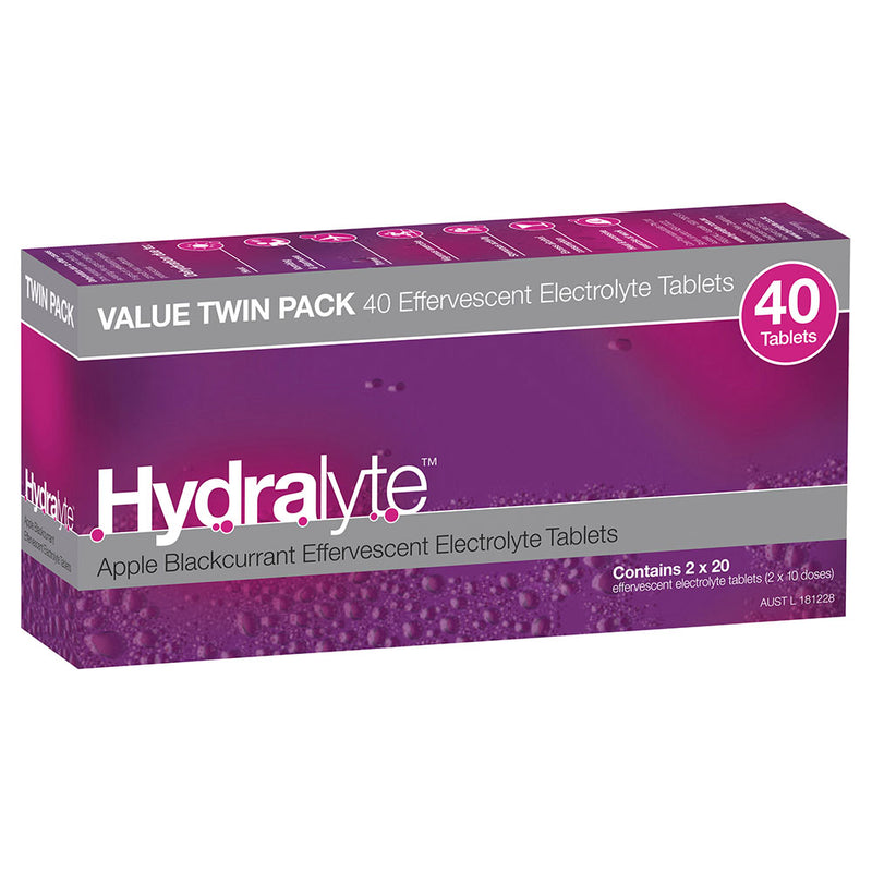 Hydralyte Apple+Blackcurrant Effervescent Tab 40