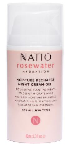 Natio Rosewater Hydration Moisture Recharge Night Cream-Gel 80ml