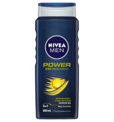 Nivea Men Power Fresh Shower Gel and Body Wash 500ml