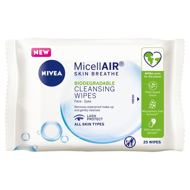 Nivea Daily Essentials Micellar Facial Cleansing Wipes 25pc