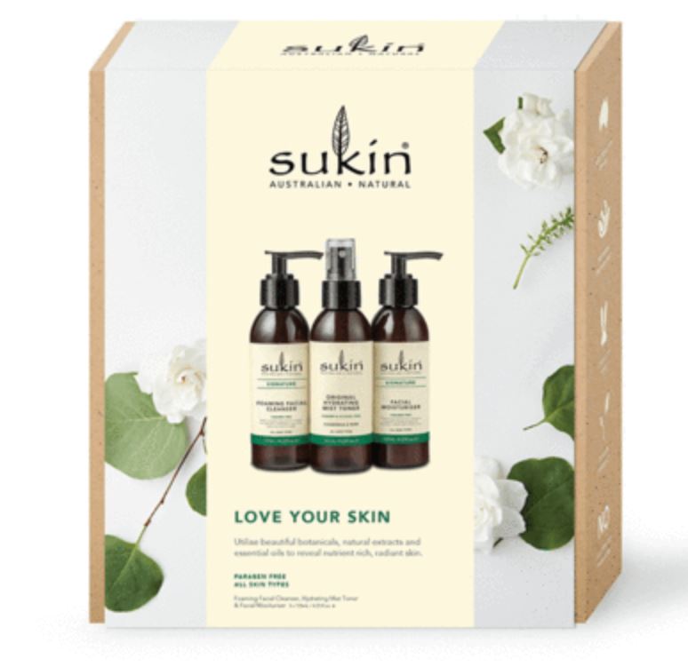 Sukin 3 Step - Love Your Skin Pack  (Foaming Cleanser/Mist Toner/Facial Moisturiser 125ml)